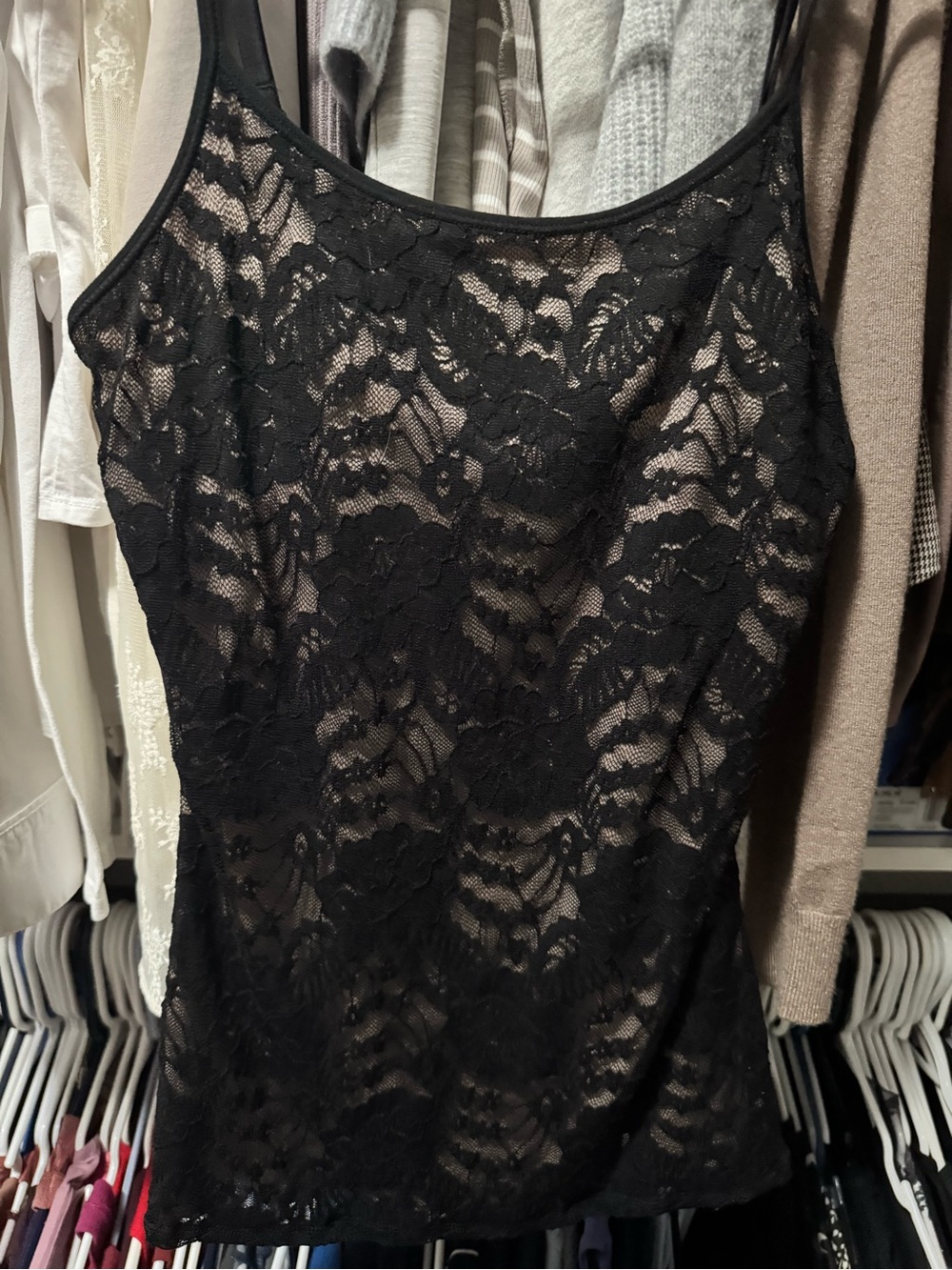 Express Black Strapless Lace camisole
